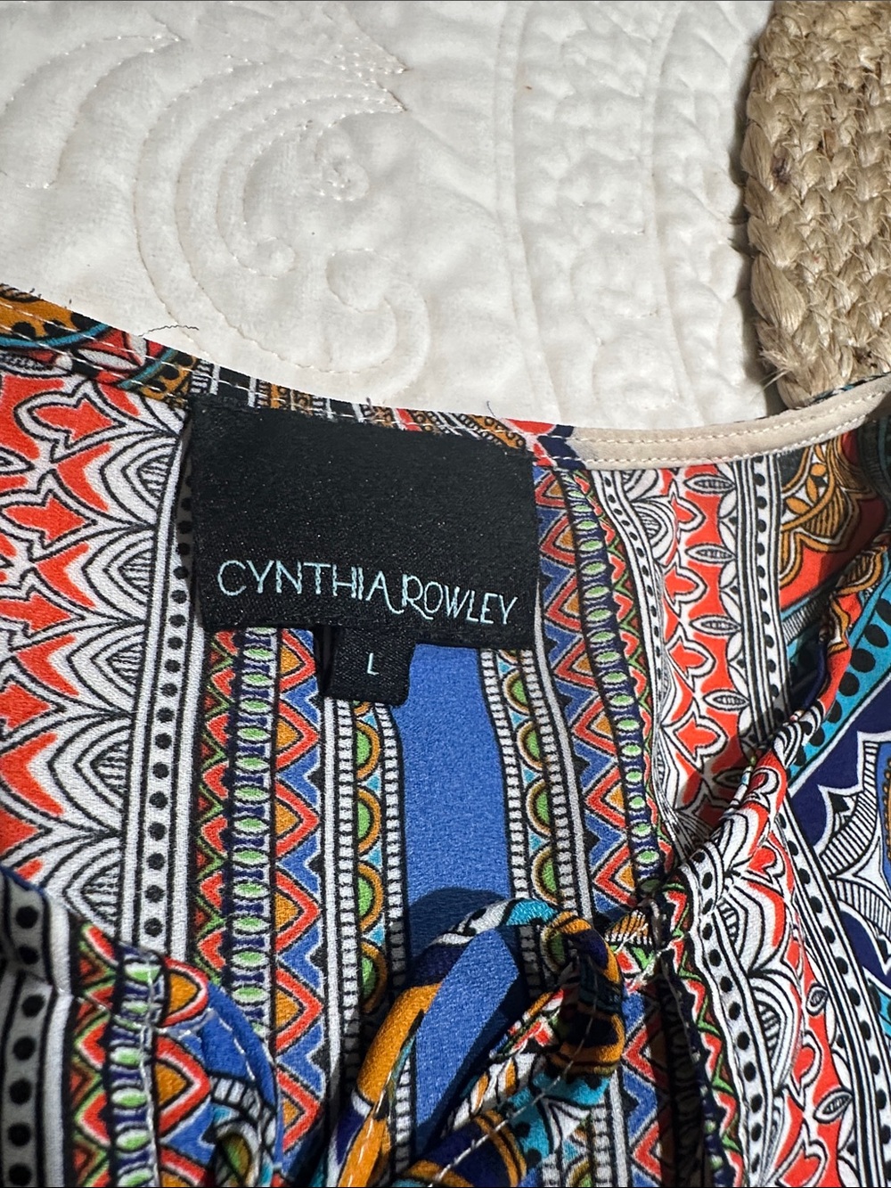 Cynthia Rowley Multicolor Sleeveless Geometric Print blouse EUC